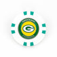 Show your Green Bay Packers pride on the green with this white poker chip ball marker by Ballmarkers from Logie Joe’s, featuring green accents and official team logo—a great addition to any NFL ball marker collection.