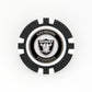 Show your NFL pride on the course with this black and white Las Vegas Raiders ball marker by Logie Joe’s, featuring the team’s shield emblem and logo—a perfect accessory for any fan.