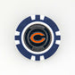 Show your team spirit with the Chicago Bears poker chip ball marker by Ballmarkers from Logie Joes, featuring a blue and white design with the iconic orange C and Chicago Bears text—ideal for NFL collectors and golf fans.