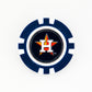 The Houston Astros ball marker by Ballmarkers from Logie Joes features a blue and white poker chip-style design with the team’s logo—perfect for MLB golf fans.