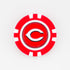 Show your MLB pride with Ballmarkers by Logie Joes Cincinnati Reds marker—a red and white poker chip-style golf ball marker featuring the iconic wishbone C logo—perfect for any Cincinnati Reds fan.
